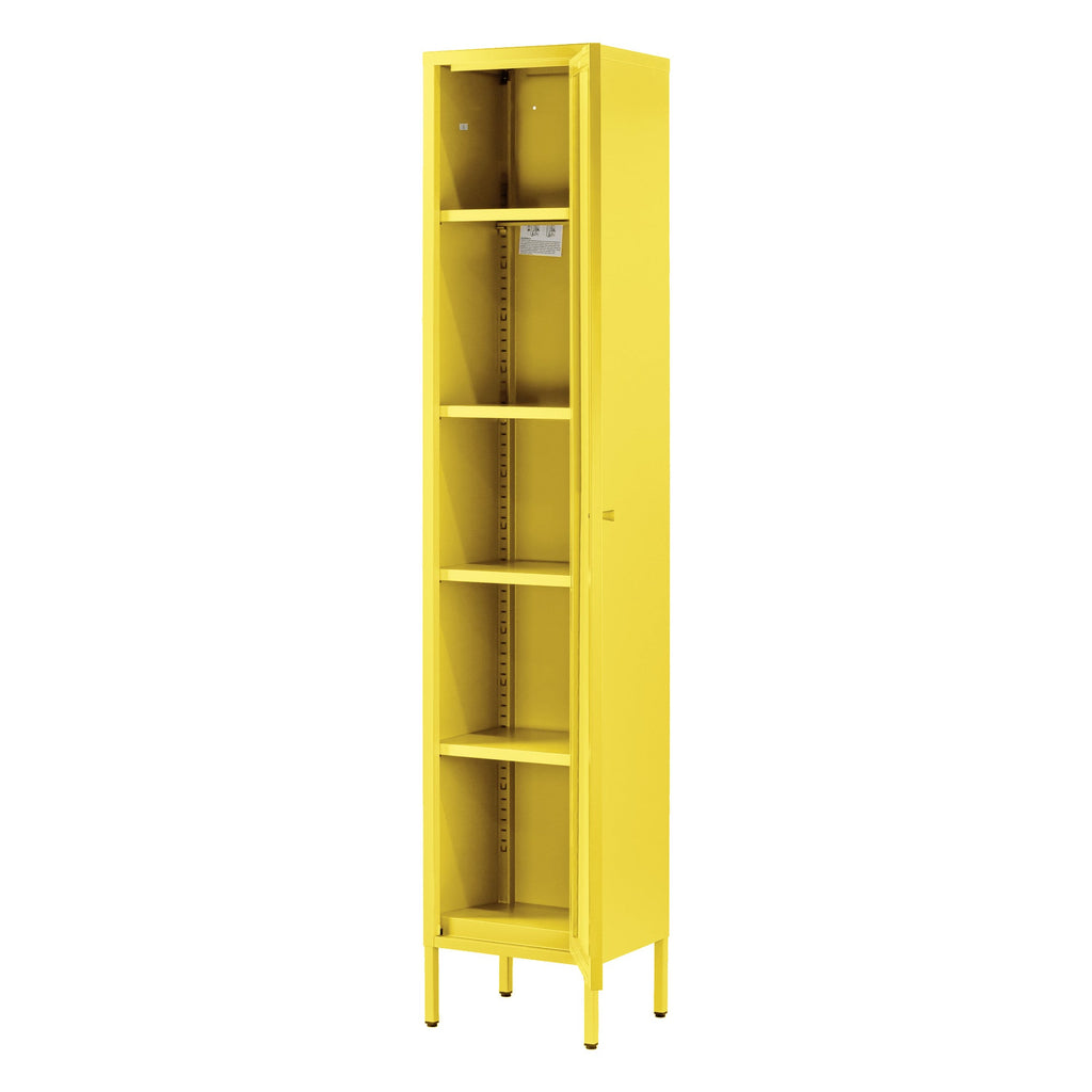 Avis 71-inch Yellow Metal Cabinet with Clear Door
