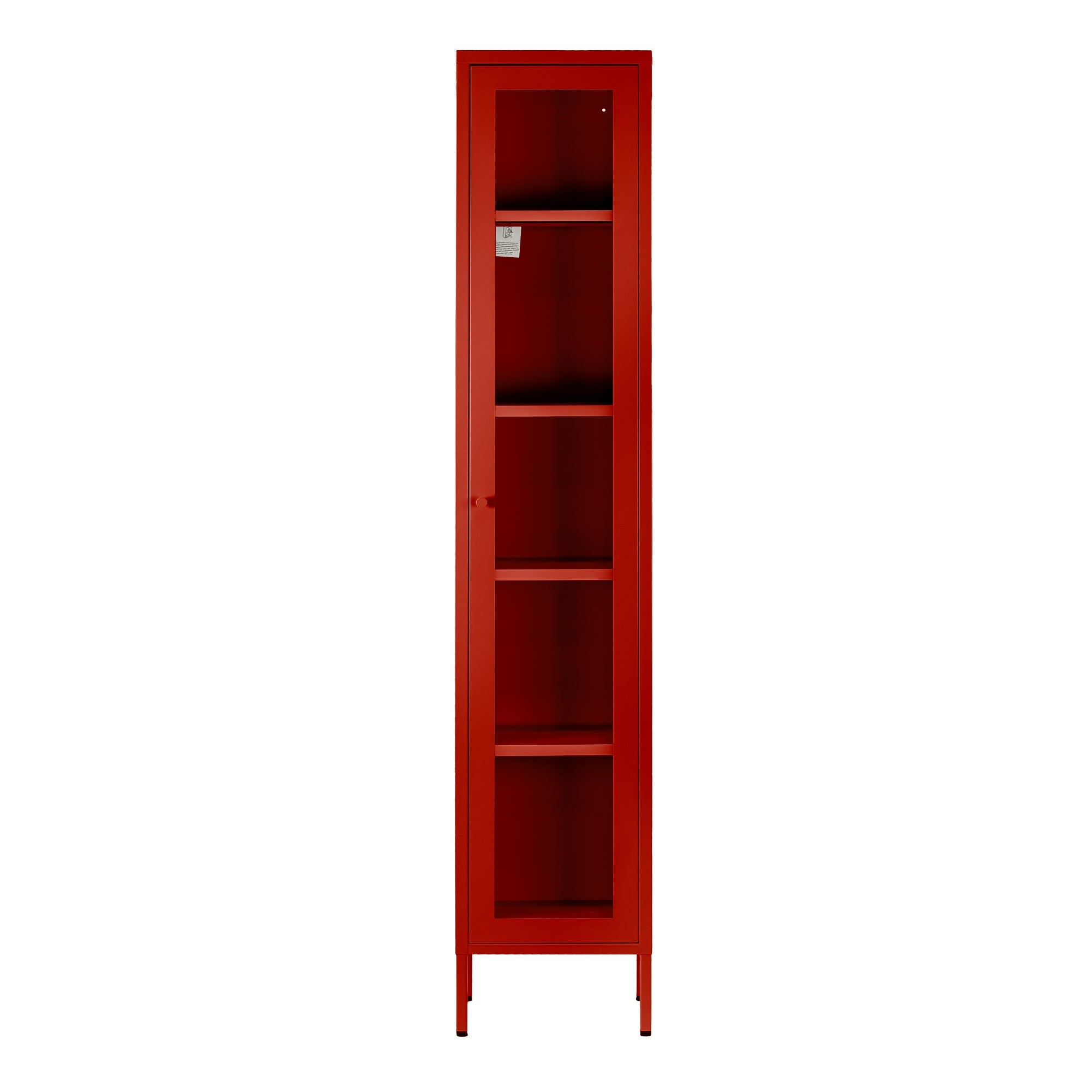 Avis 71-inch Red Metal Cabinet with Clear Door