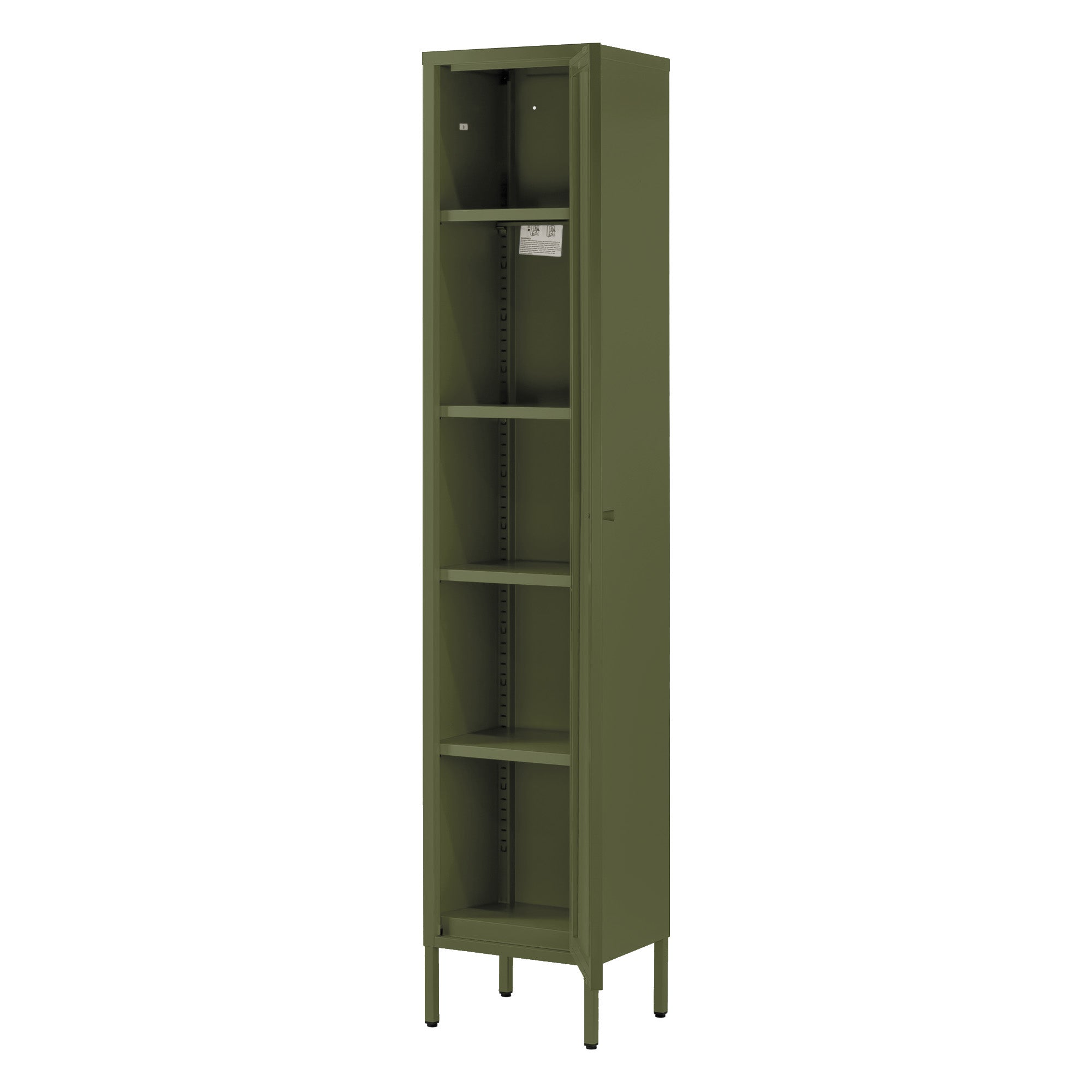 Avis 71-inch Dark Green Metal Cabinet with Clear Door