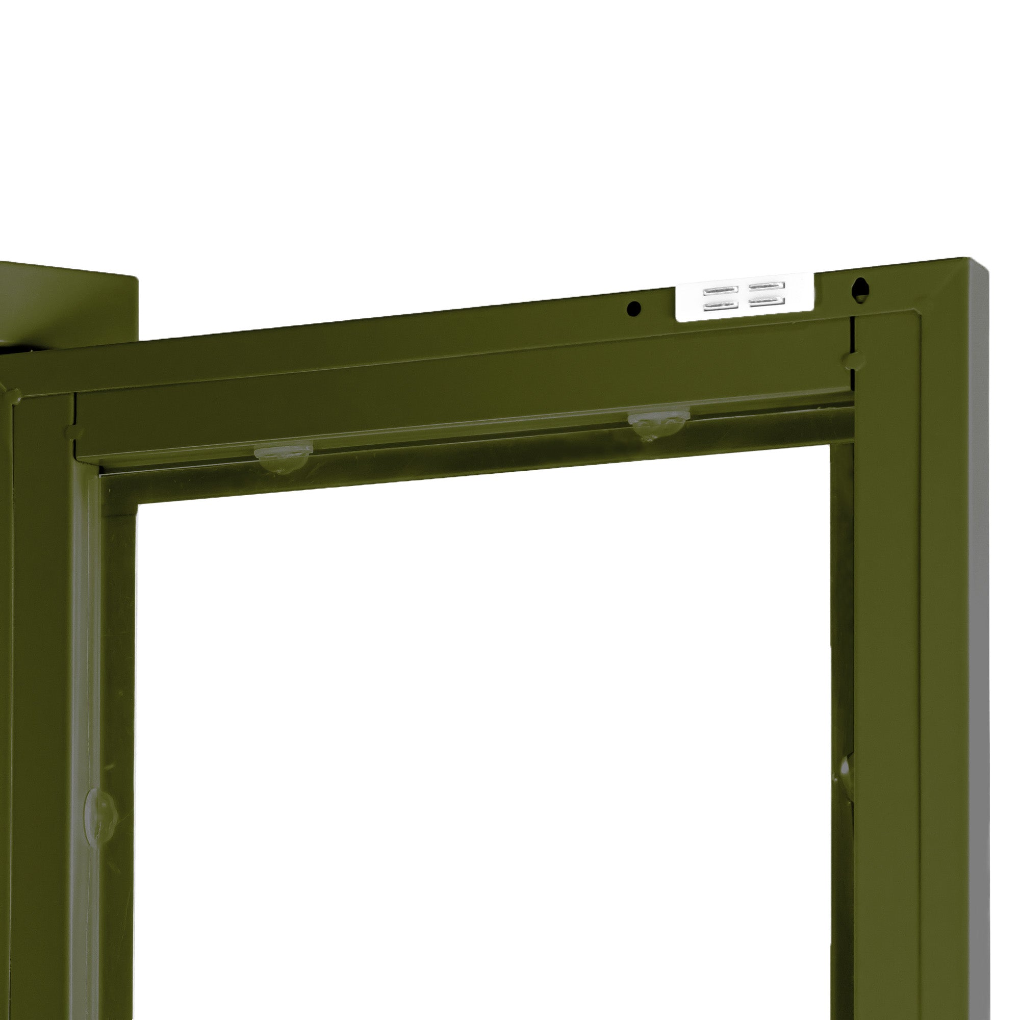 Avis 71-inch Dark Green Metal Cabinet with Clear Door