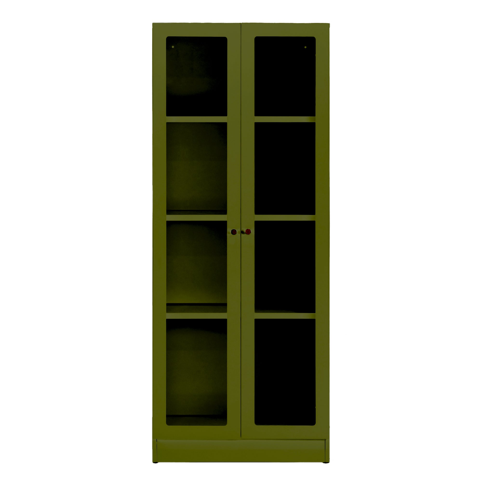 Avice 59-inch Dark Green French Door Metal Cabinet