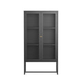 Bentley 59.11-inch Black Two Door Storage Cabinet with Mesh Doors