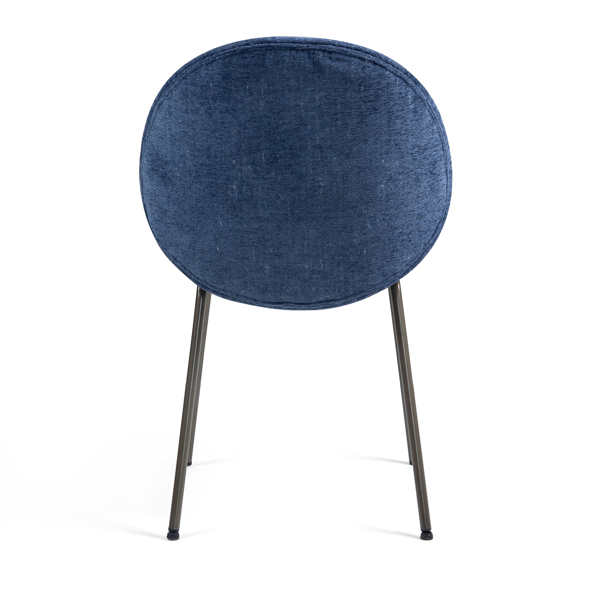 Set of 2 Benedetta Blue Linen Upholstered Dining Chair with Black Iron Legs