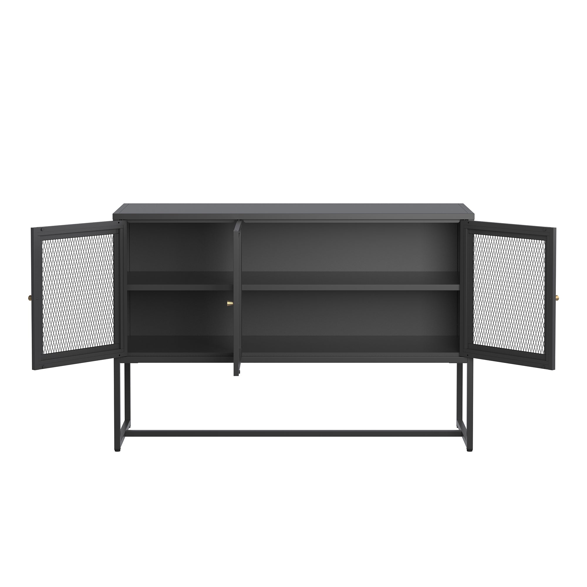 Bentley 31.56-inch Black Three Door Sideboard with Mesh Doors