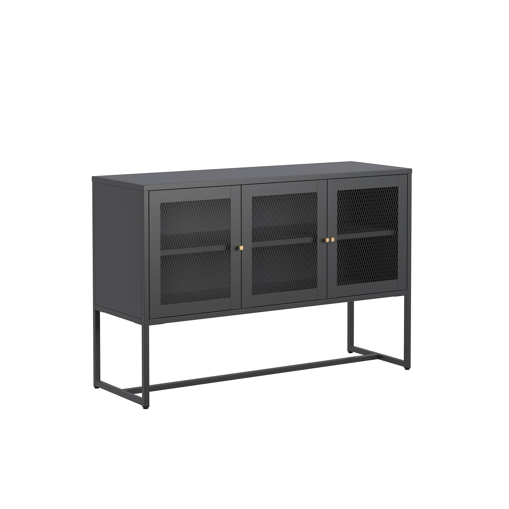 Bentley 31.56-inch Black Three Door Sideboard with Mesh Doors