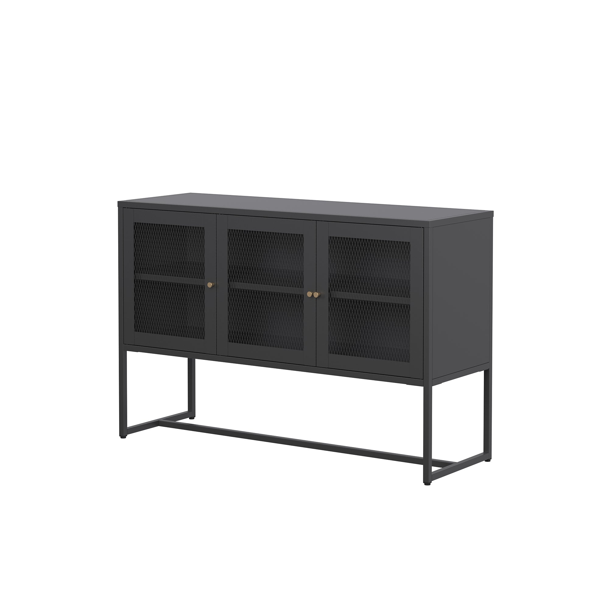 Bentley 31.56-inch Black Three Door Sideboard with Mesh Doors