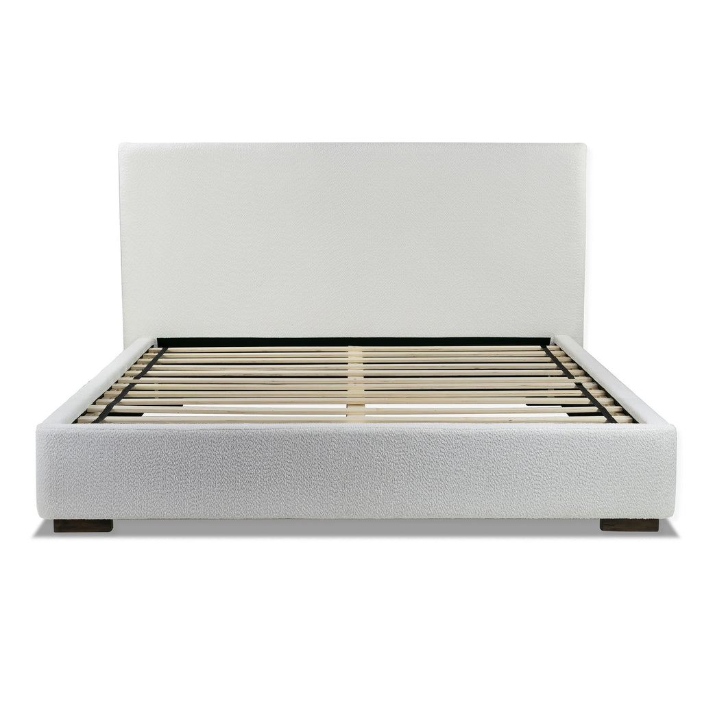 Bedwyr White Boucle Fabric Upholstered King Bed