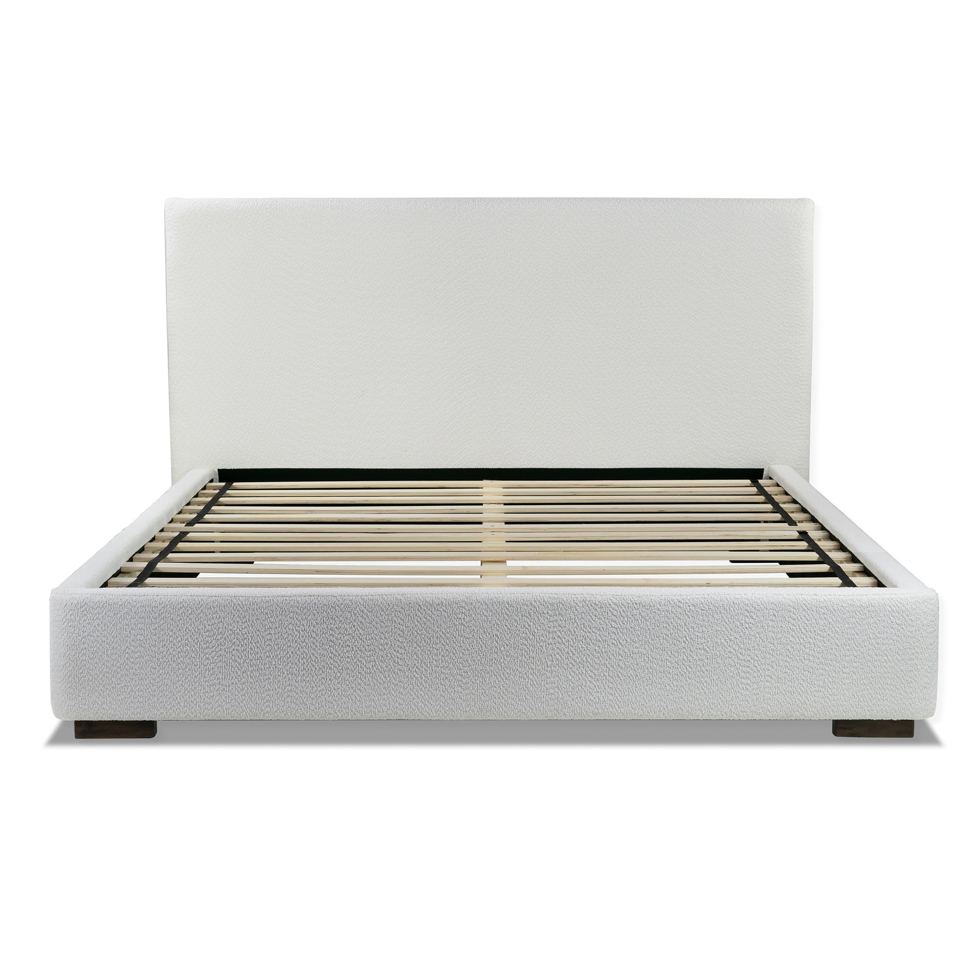 Bedwyr White Boucle Fabric Upholstered King Bed